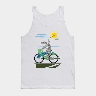 Lobster, Bike Riding Lobster, Zentangle Lobster Tank Top